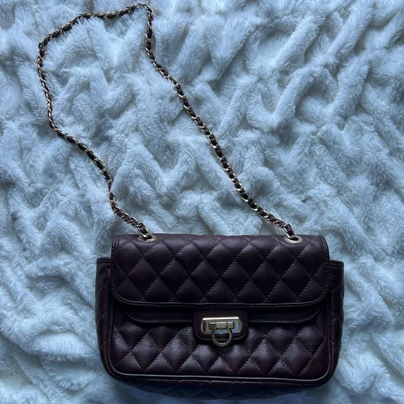 Quilted Leather Shoulder Bag - Brown - Picture 2 of 8